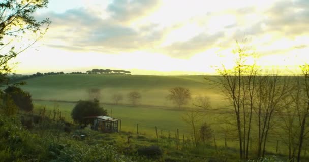 Vue Sur Campagne Romaine Lever Soleil Italie — Video