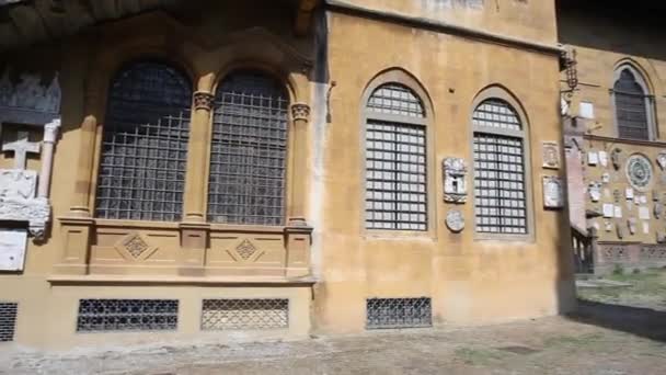 Floransa Daki Stibbert Müzesi Nin Duvarındaki Levrek Diğer Süslemelerin Manzarası — Stok video