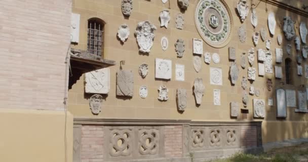 Vista Baixo Relevo Outros Ornamentos Parede Museu Stibbert Florença Itália — Vídeo de Stock