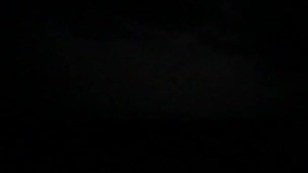 Вид Грома Молнии Море Ночью — стоковое видео