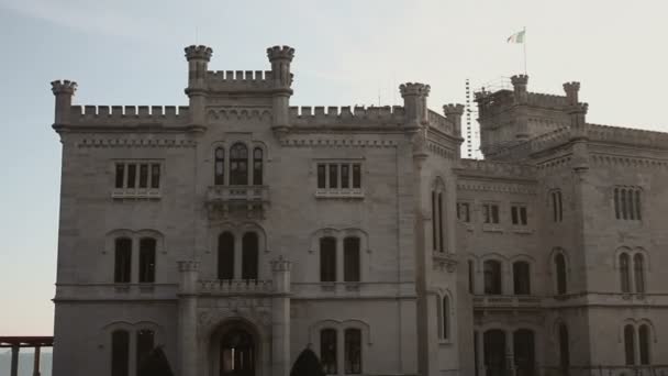 Τεργέστη Ιταλία Φεβρουάριος Άποψη Του Κάστρου Miramare Στις Φεβρουαρίου 2019 — Αρχείο Βίντεο