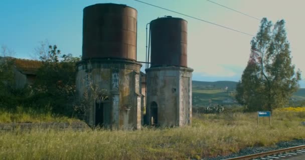 Utsikt Över Den Lilla Järnvägsstationen Pirato Leonforte Italien — Stockvideo