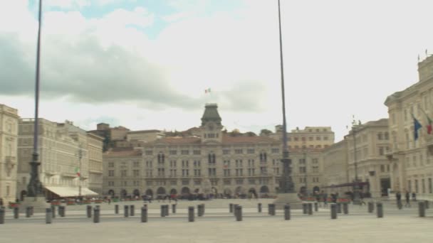 View Famous Scenic Unity Italy Square Trieste — Stock Video