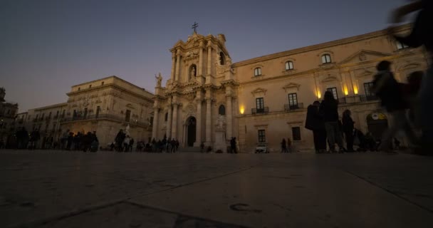 Siracusa Italië December December 2017 Kathedraal Ortigia Oude Stad Van — Stockvideo