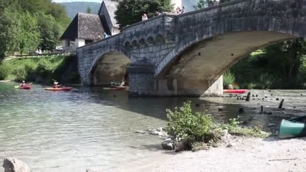 Blick Auf Den Bohinjer See Den Größten Permanenten See Slowenien — Stockvideo