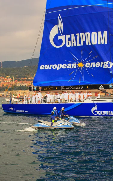 Esimit Europa 2 boat winner of the 46 th Barcolana regatta in Trieste — Stock Photo, Image