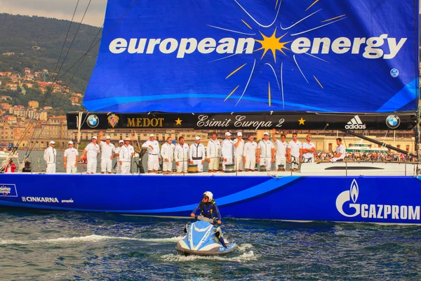 Esimit Europa 2 boat winner of the 46 th Barcolana regatta in Trieste — Stock Photo, Image