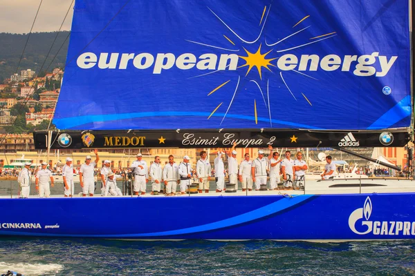 Esimit Europa 2 boat winner of the 46 th Barcolana regatta in Trieste — Stock Photo, Image