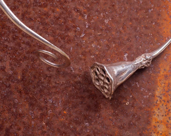 Close up van zilveren ketting — Stockfoto