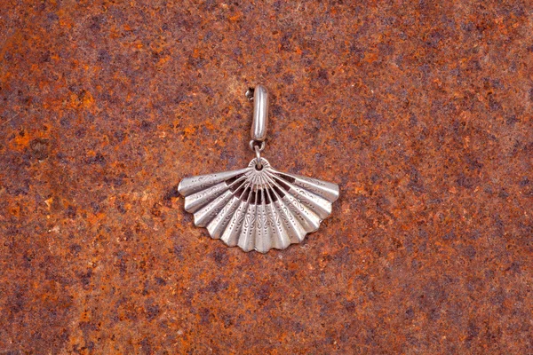 Close up of silver earrings — Stock Photo, Image