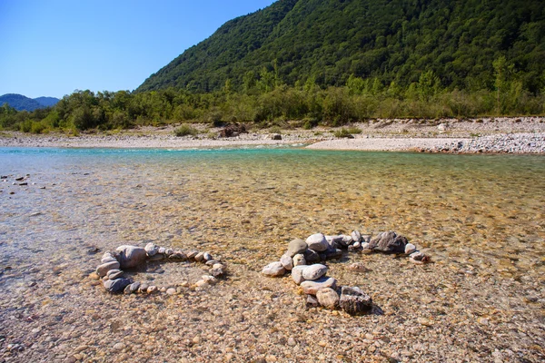 Soca fluss in slowenien, europa — Stockfoto