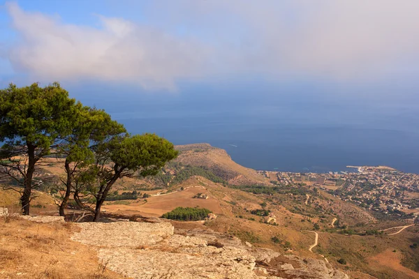 Havsutsikt från Erice — Stockfoto