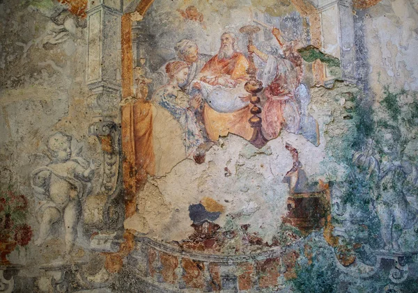 Fresken der karminroten Kirche — Stockfoto