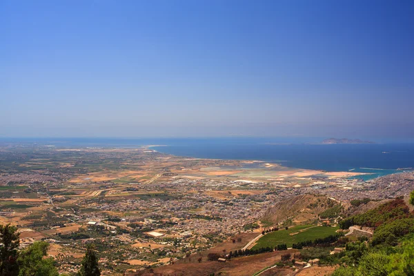 Widok na morze z Erice — Zdjęcie stockowe