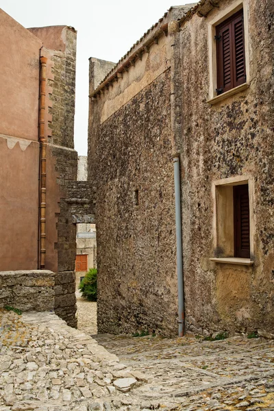 Vista strade di Erice — Foto Stock