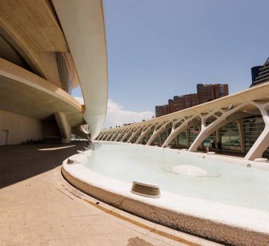 Valencia, Spain - July 12, 2025: Interior hall of the Palau de Les Artes is an opera house, performing arts centre, and urban landmark designed by the Valencian architect Santiago Calatrava