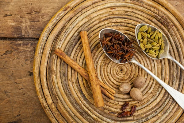 Spices on tray — Stock Photo, Image