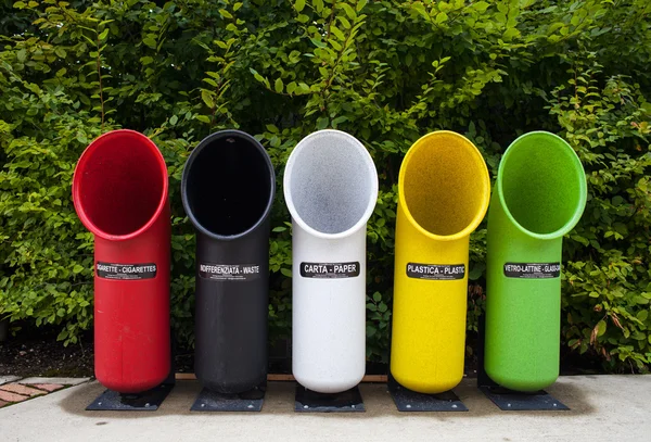 Recycling and garbage bins — Stock Photo, Image