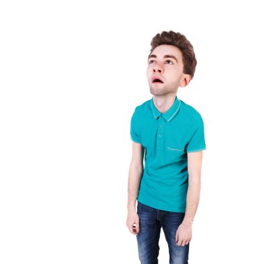 koca kafa ile sıkılmış adam.