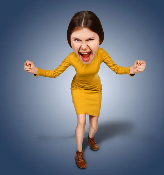 Furiously screaming woman — Stock Photo, Image