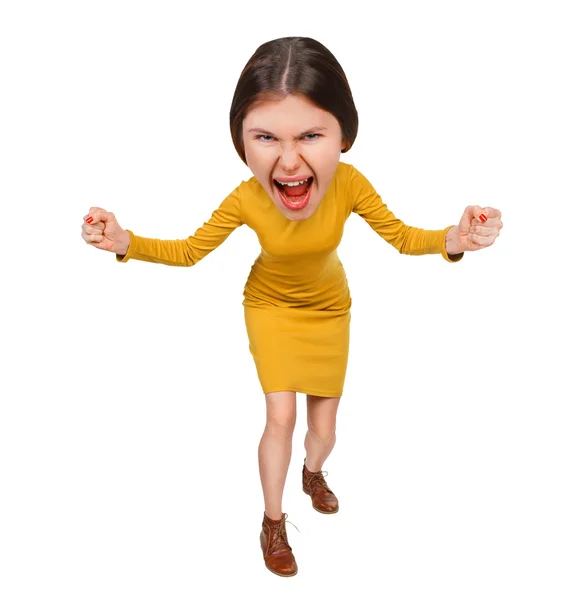 Furiously screaming woman — Stock Photo, Image