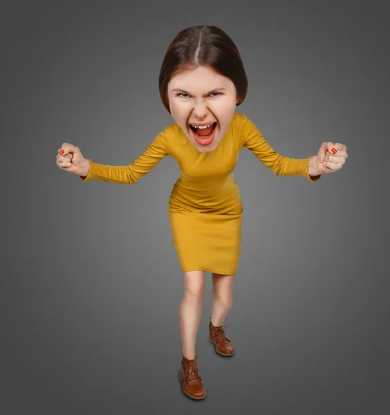 Furiously screaming woman — Stock Photo, Image