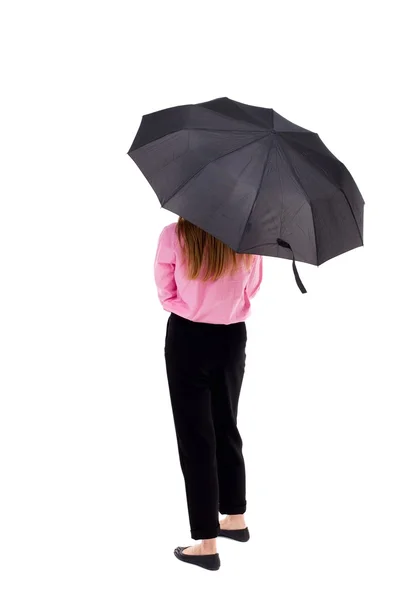 Jovem mulher sob um guarda-chuva — Fotografia de Stock