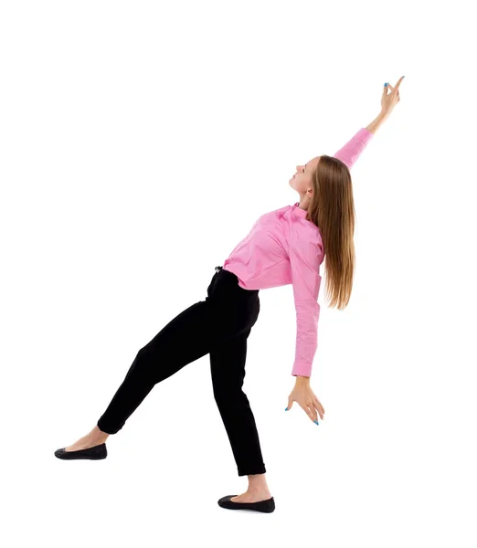 Equilibrio de mujer de negocios joven. — Foto de Stock