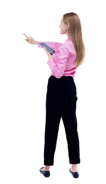 Back view of walking  business woman . — Stock Photo, Image