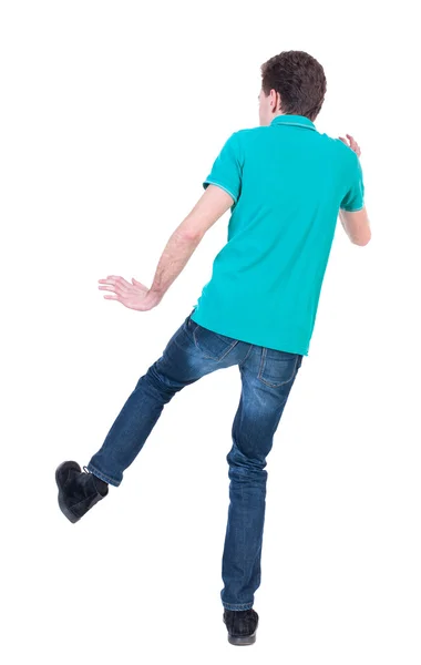 Back view of dancing young man. — Stock Photo, Image