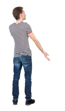 Adam arkadan görünüm. Genç adam.