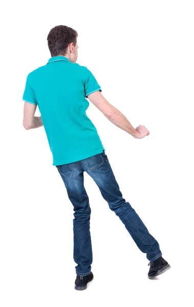 Back view of dancing young man. — Stock Photo, Image