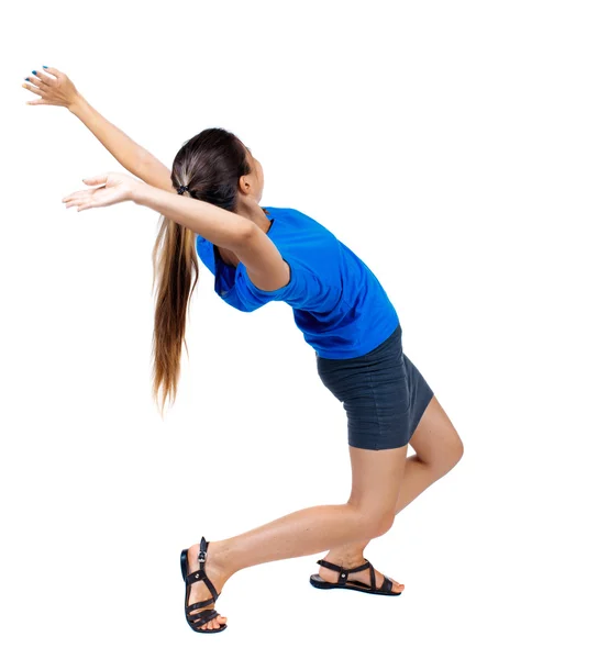 Equilibrio de mujer joven. — Foto de Stock