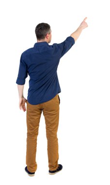 Arkadan görünüş-in iş adamı işaret.