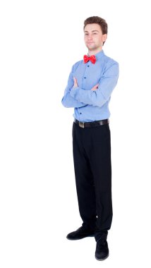 Hakem takım elbise ve kravat ayıran boksörler kelebek.