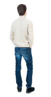 Adam arkadan görünüm. Genç adam.