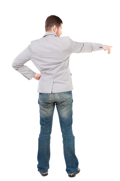 Back view of pointing business man. — Stock Photo, Image