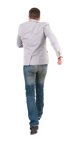 Back view of running business man. — Stock Photo, Image