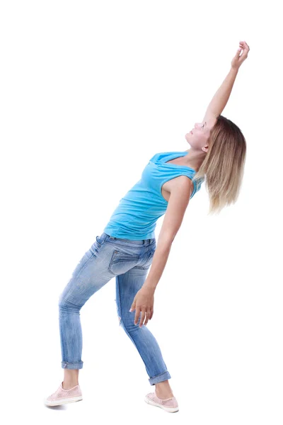 Balancing young woman. — Stock Photo, Image