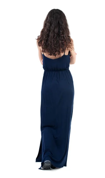 Back view of standing young beautiful  woman. — Stockfoto