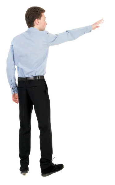 Back view of pointing business man. — Stock Photo, Image