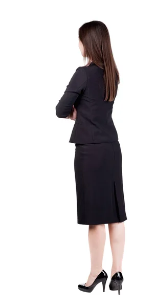 Widok przemyślany biznes kobieta kontemplacji z tyłu. — Zdjęcie stockowe