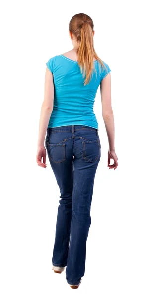 Back view of walking  woman — Stock Photo, Image