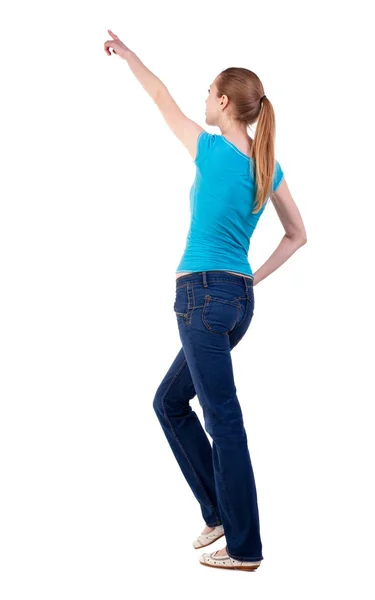 Vista posterior de mujer camina — Foto de Stock