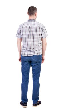 Back view of handsome man in shirt.