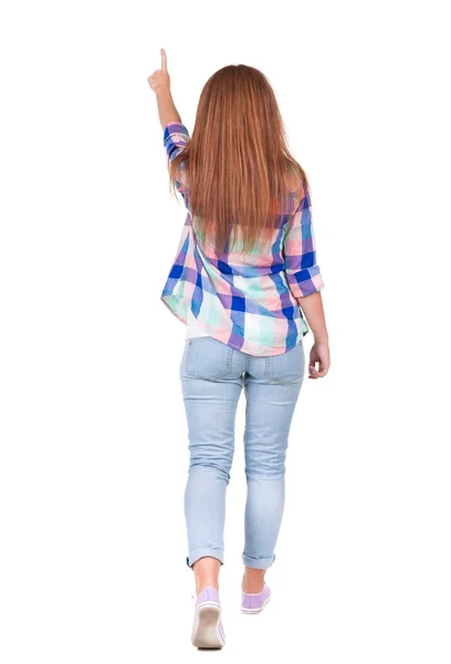 Vista di donna a piedi posteriore — Foto Stock