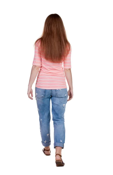 Vista posterior de mujer camina . —  Fotos de Stock