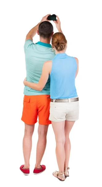 Back view of couple photographing. — Stock Photo, Image