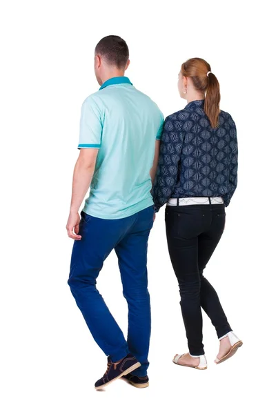 Back view going couple. — Stock Photo, Image