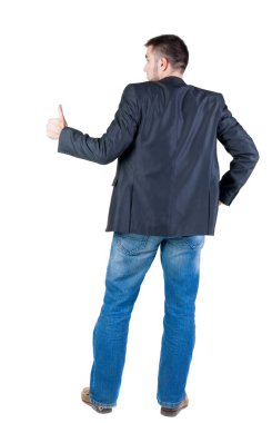 işadamı Yaşasın. arka görünüm.